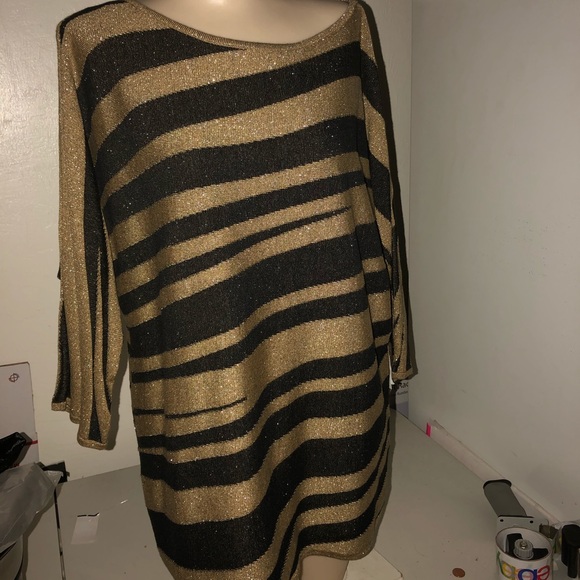 Jones of New York NWT Black & Gold Chic Sweater - Picture 2 of 8